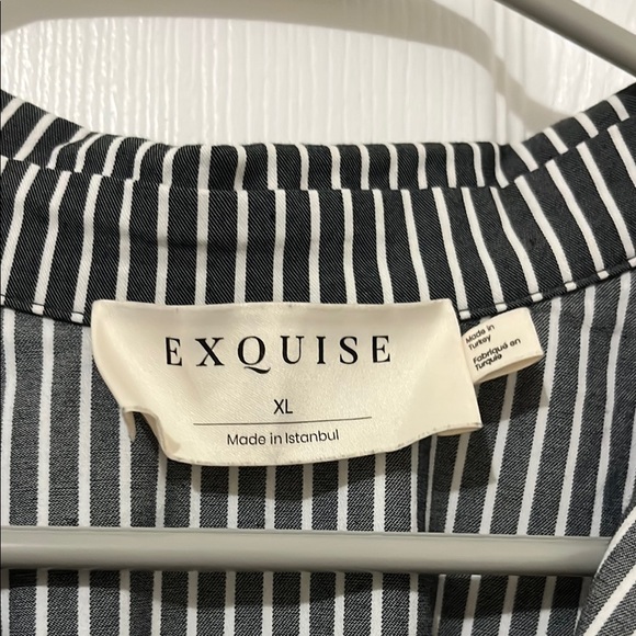 Anthropologie Black and White Striped Mini Dress - Picture 3 of 3